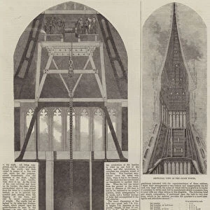 Raising the Great Bell at the New Palace of Westminster (engraving)