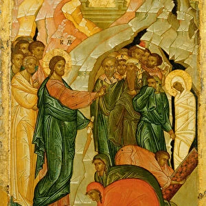 The Raising of Lazarus, Russian icon, Novgorod School, 15th century (tempera on panel)