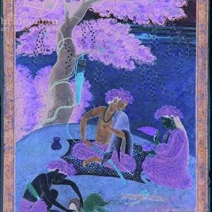 Rama, with Sita and Lakshmana in the forest, from the Ramayana, c