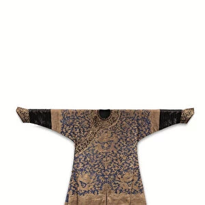 Rare Imperial dress in Kesi woven with gold, silver and copper threads, Longpao