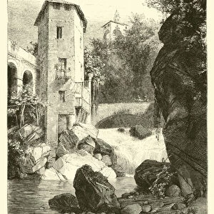 The Ravine of the Pioverna, near Bellano (engraving)