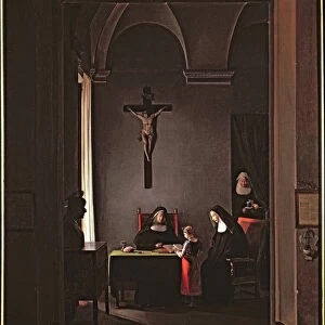 Reading lesson in a convent, 1810 (oil on canvas)