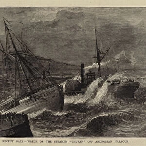 The Recent Gale, Wreck of the Steamer "Chusan"off Ardrossan Harbour (engraving)