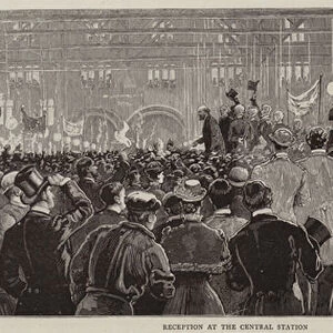 Reception at the Central Station (engraving)