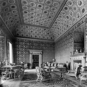 The Red Drawing Room, Syon House, London, from The English Country House (b/w photo)