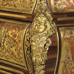 Detail of a Regence Boulle marquetry commode en tombeau, 18th - 19th century (ormolu