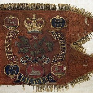 Regimental Guidon of the 23rd Light Dragoons, 1809 (red fabric with gold embroidery