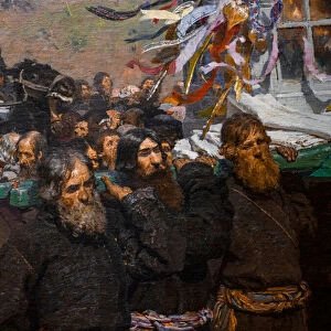 RELIGIOUS PROCESSION IN THE KURSK PROVINCE (detail), 1881-1883 (oil on canvas)