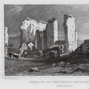 Remains of the Priory, Haverfordwest, Pembrokeshire (engraving)