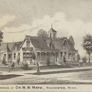Residence of Dr W W Mayo, Rochester, Minnesota, USA (litho)