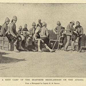 A Rest Camp of the Seaforth Highlanders on the Atbara (litho)