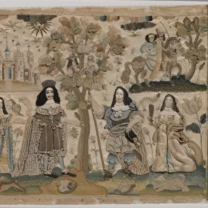 The Restoration of King Charles II, c. 1665 (silk embroidery)