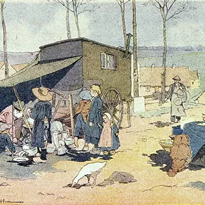 The retamer, in Imagier de l'enfance, c. 1900 (engraving)