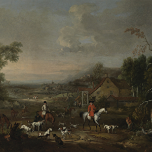 The Reverend Jemmet Browne at a meet of foxhounds, c. 1730 (oil on canvas)