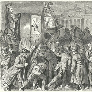 Revolt of the people of Brunswick against Duke Charles II, 6 September 1830 (engraving)