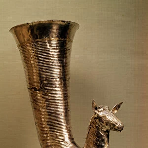 Rhyton in the form of an ibex, from Iran (gold)
