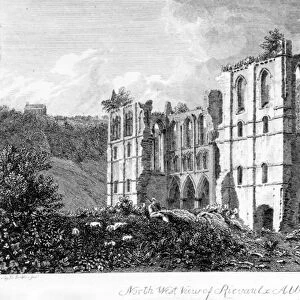 Rivaulx Abbey, Yorkshire, illustration taken from the Gentlemans Magazine, made