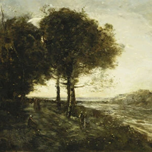 A River in Romagna; Un Torrent dans des Romagnes, (oil on canvas)