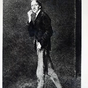 Robert Louis Stevenson (engraving) (b / w photo)