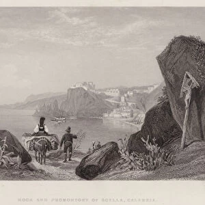 Rock and Promontory of Scylla, Calabria, Italy (engraving)