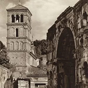 Roma: Arco di Giano,s Giorgio in Velabro (b / w photo)