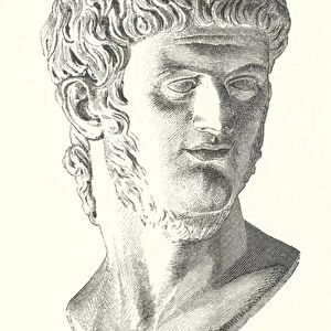 Roman Emperor Nero in his youth (engraving)
