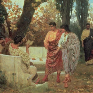 Roman Poet Catullus Reading his Poem, 1885 (oil on canvas)