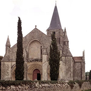 Romanesque architecture: view of the church of Aulnay, 12th century. Charente maritimes