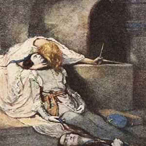 Romeo and Juliet, Act V Scene 3, illustration from Tales from Shakespeare by Charles and Mary Lamb, 1905 (colour litho)
