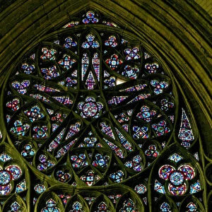 Rose window with nineteenth-century glass after a medieval design (stained glass)