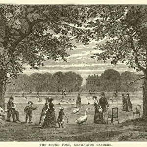The Round Pond, Kensington Gardens (engraving)