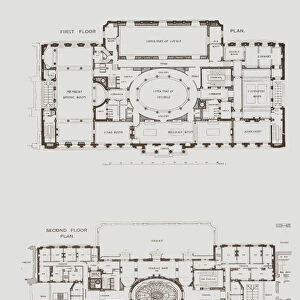 Royal Automobile Club, First Floor Plan, Second Floor Plan (litho)