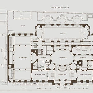 Royal Automobile Club, Ground Floor Plan (litho)