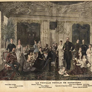 The royal family of Denmark, sitting in the centre, Queen Louise of Hesse-Kassel
