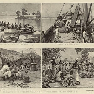 The Royal Niger Companys Expedition, everyday Scenes on the River Niger (litho)