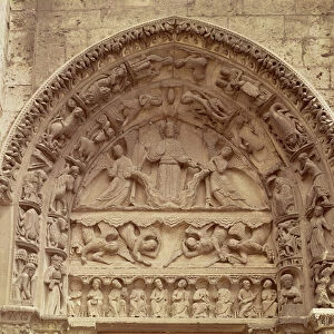 The Royal Portal, north door, tympanum depicting the Ascension, c. 1145-50 (photo)