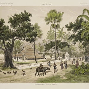 The Royal Temple at Luang Prabang, print made by J. Laurens