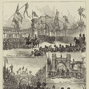The Royal Visit to Truro, the Triumphal Arches (engraving)