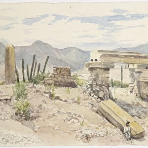 Ruins at Mitla, Oaxaca, Mexico (w / c)
