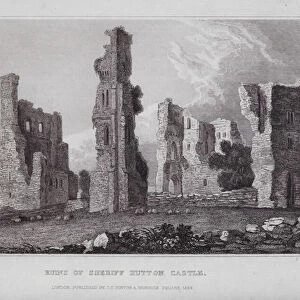 Ruins of Sheriff Hutton Castle (engraving)