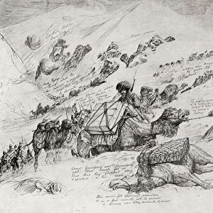 The Russian army bringing up guns and ammunition for the assault at Erzurum