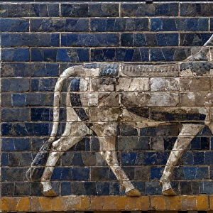 Sacred bull - enamel brick reliefs from the Ishtar Gate - Babylon - 604-562 BCE