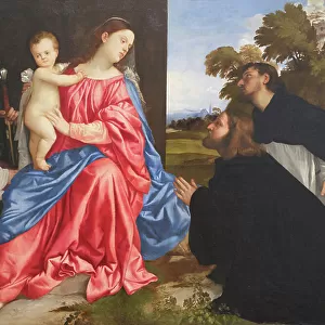 Sacred conversation, with Saints Catherine and Dominic and the donor, c. 1533 (oil on canvas)