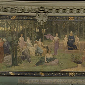 The Sacred Wood, allegorical mural in the Grand Amphitheatre, central detail of the Sorbonne