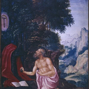 Saint Jerome, from a facsimile of the Breviary of King Philip II of Spain
