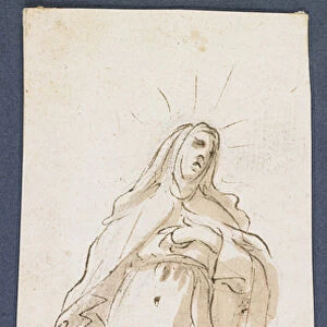 Saint Margaret of Cortona, late 17th century (pen & brown ink & wash over black chalk)