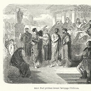 Saint Paul prechant devant l areopage d Athenes (engraving)