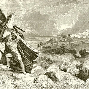 Samson carrying away the gates of Gaza (engraving)