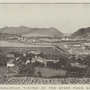 San Sebastian, visited by the Queen from Biarritz (engraving)
