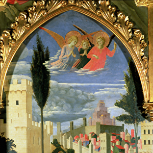 Santa Trinita Altarpiece, detail of the grieving angels, c. 1434 (tempera & gold on panel)